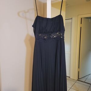 Joyce Leslie Midnight Blue Strapless Dress with Lace